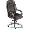 Executive black leather visitor chair