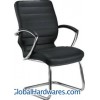 Executive black leather visitors chair