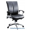 Stylish leather faced office chair with chrome base