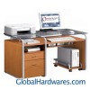 Deluxe Glass-top Computer Desk with File Drawer