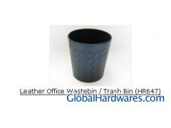 Leather Office Wastebin / Trash Bin图1