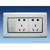 Twin Two and Three Pin Socket With One Gang One Way Switch