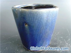 Blue glaze small flowerpot图1
