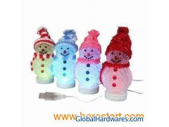 Christmas Gifts Gleamy Snowman, Powered by USB, Sized 95 x 5图1