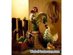 Italian Style Ceramic Dolomite Rooster and Hen图1