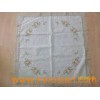 Lace and Crossed Stitched Embroidery Linen Table Cloth T01023