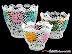 crochet linen basket of home accessories decoration for tabl图1