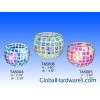 colored glass candleholder in decal mosaic