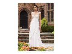 2011 Vintage Style White Floor Length Strapless With Lace Stole Wedding Dress Fou Bride (L007)图1