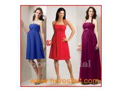 Knee-Length Organza Bridesmaid Dress (B009)图1