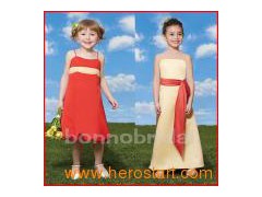 11 Brief Style & Sash Flower Girl Dress (H002)图1
