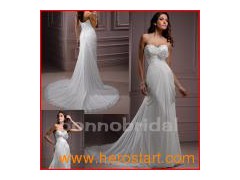 Fashion Style Strapless&Chiffon Wedding Gown (009)图1
