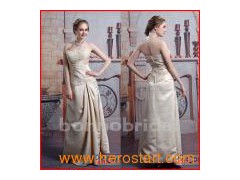 High Quality Satin Strapless Wedding Dress (N001)图1