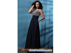 Sexy Beaded Full Length Chiffon Dress图1