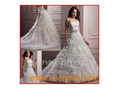 2011 New Style Strapless &Lace Wedding Dress (005)图1