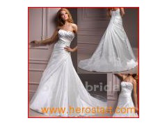 Appliqued &Trail Wedding Dress (033)图1