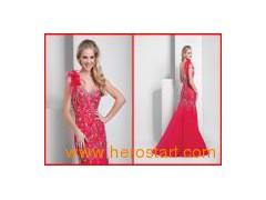 Chiffon & Appliqued Evening Dress (082)图1