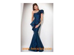 One Shoulder Floor Length Purfle Evening Dress (A6-010)图1