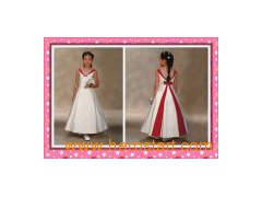 Satin Flower Girl Dress (H008)图1