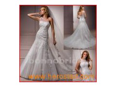 Mermaid &Appliqued Wedding Dress (013)图1