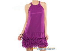 lovely cut flounce dress图1