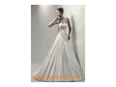 Sweetheart Cathedral Train Applique Wedding Dress (4006)图1