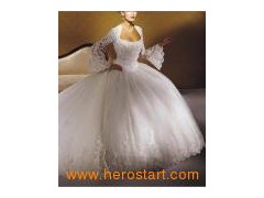 Long Sleeve Lace Luxery Wedding Dress图1