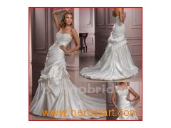 Satin&Appliqued Wedding Dress (035)图1