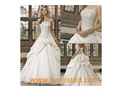 2010 New Style High Quality Strapless Wedding Dress (WD2009)图1