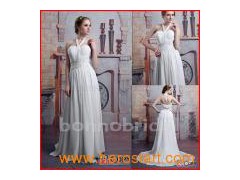 Fashion Style Floor-Length Chiffon Wedding Gown (N010)图1