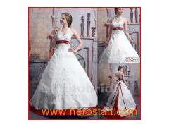Trailing Style High Quality Satin Wedding Gown (N004)图1
