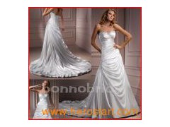 Bridal Satin&Beaded Wedding Dress (014)图1