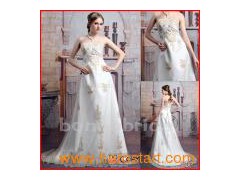 Elegant Lace&Floor-Length Wedding Gown (N012)图1