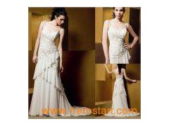 2010 New Style High Quality Spaghetti Straps Wedding Dress (01826)图1