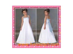 Satin Flower Girl Dresses (H020)图1
