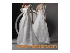 Arabic Style Strapless Floor-Length With Lace Wedding Dress图1
