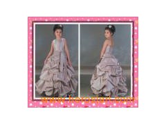 Satin Flower Girl Dress (H017)图1