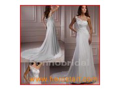 Euro Appliqued&Chiffon Wedding Dress (042)图1