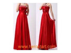 2011 Sexy Style Red Full Length Spaghetti Strap With Flower Evening Dress (A6-007)图1
