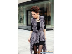ZY802 Women's Rabbit Fur & Chenille waistcoat /Hot sale图1