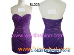 Short Beading Pleated Organza Dresses图1