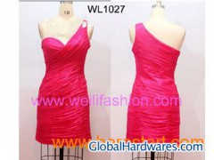 Short Pleated Applique Chiffon Dresses图1