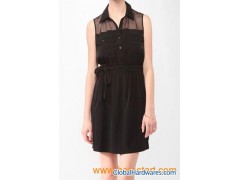 mesh yoke shirtdress图1