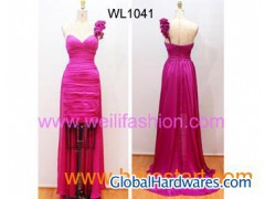 Long Cheap Pleated Chiffon Evening Dresses图1