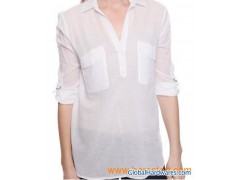 split collar woven shirt图1