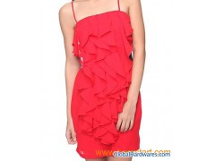 cascading ruffle dress图1