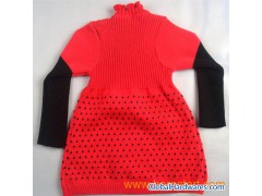 Children's girls knitted sweater dresses图1