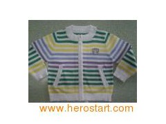 Baby′s Cotton Sweater, Knitted Cardigan, Long Sleeve (SFY-A048)图1