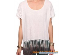 ombre fringe tee图1