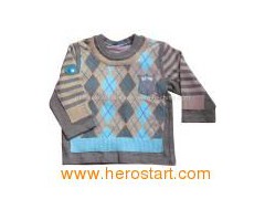 Babies′ Knitting Blouse With Sweater Patch (KX-B41)图1